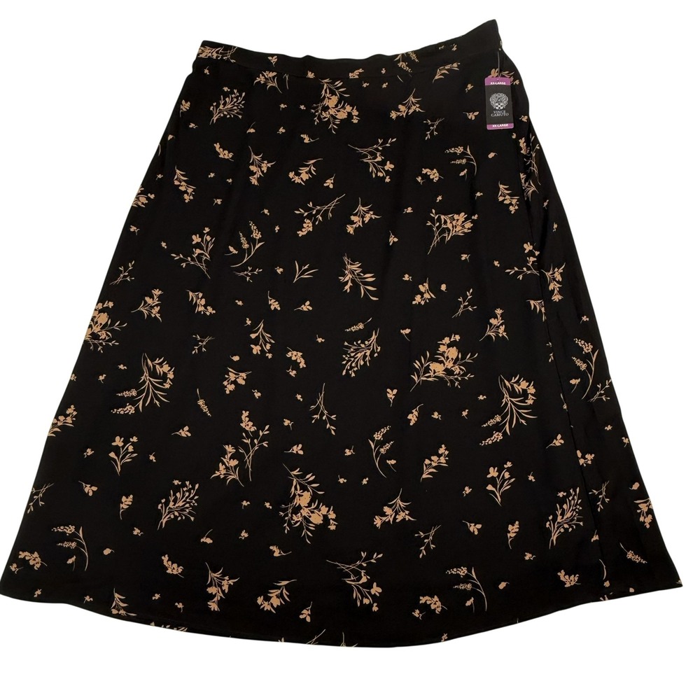 Vince Camuto Midi Skirt 2XL Floral Midi A Line Elastic Waist Office Career Work‎